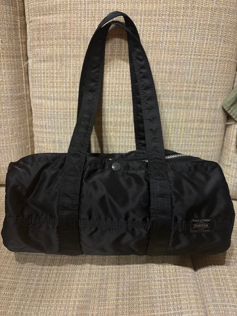 PORTER ブラック ドラムバッグS　タンカー　ボストンバッグ　ハンドバッグ