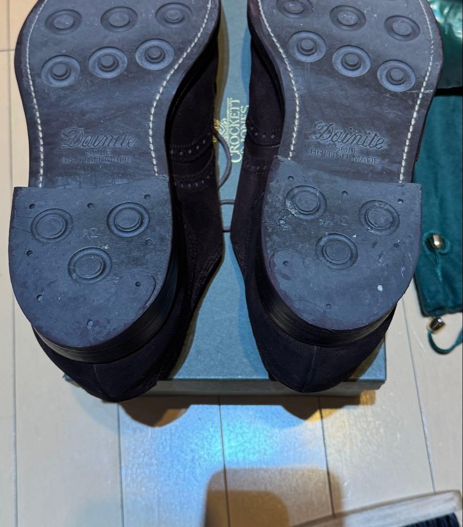 CROCKETT&JONES ダークブラウン スエード ビジネスシューズ