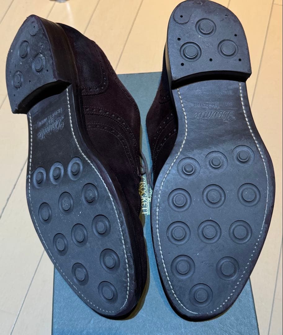 CROCKETT&JONES ダークブラウン スエード ビジネスシューズ