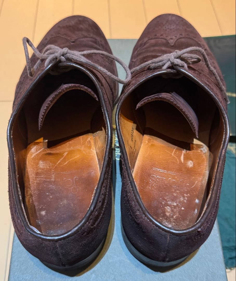 CROCKETT&JONES ダークブラウン スエード ビジネスシューズ