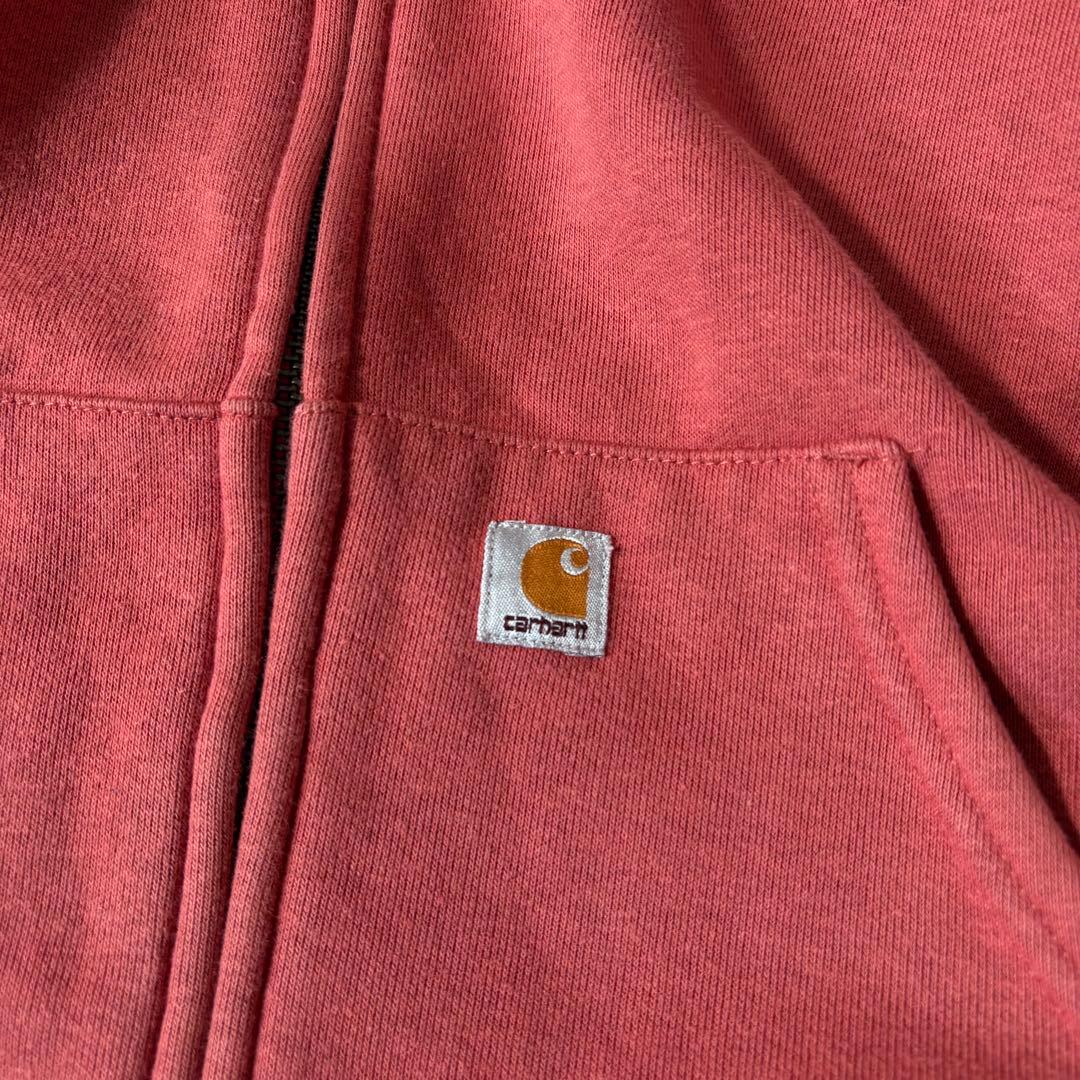 00s Carhartt zipup hoodie y2k 短丈 サーモンピンク