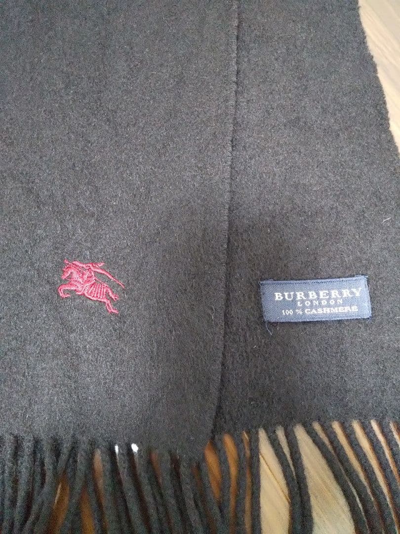 BURBERRY バーバリーロンドン カシミヤ100%マフラー ブラック