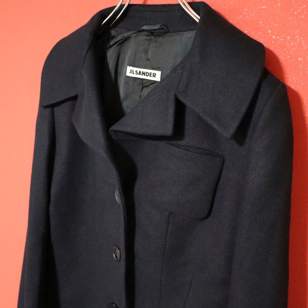 【最高級/美品】JIL SANDER カシミヤ混 ステッチデザイン コート