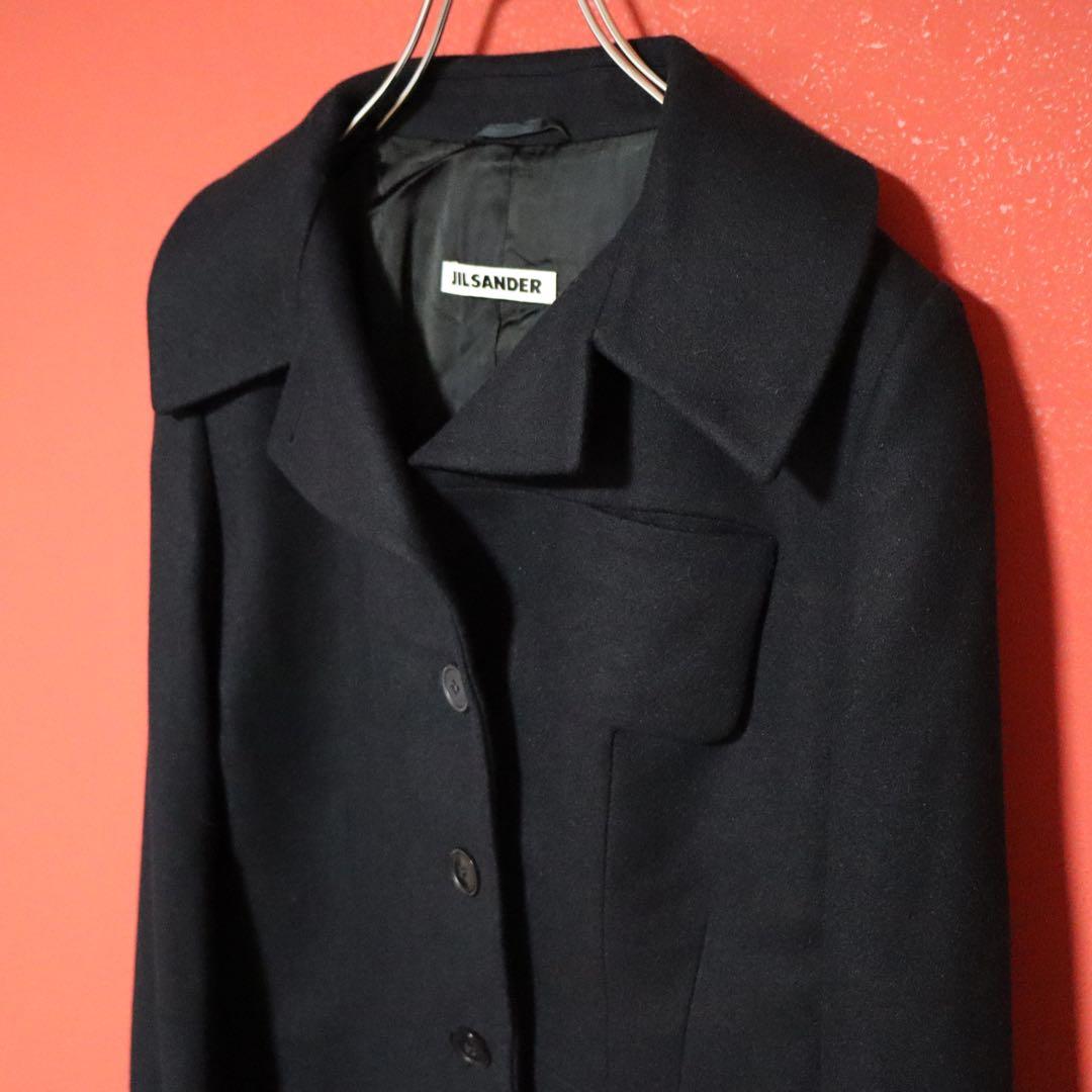 【最高級/美品】JIL SANDER カシミヤ混 ステッチデザイン コート