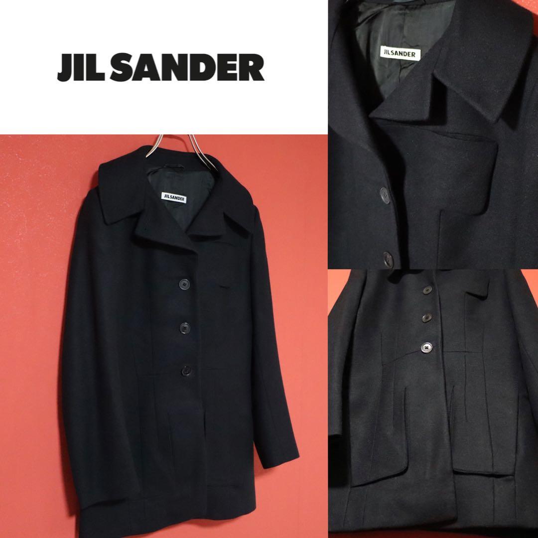 【最高級/美品】JIL SANDER カシミヤ混 ステッチデザイン コート