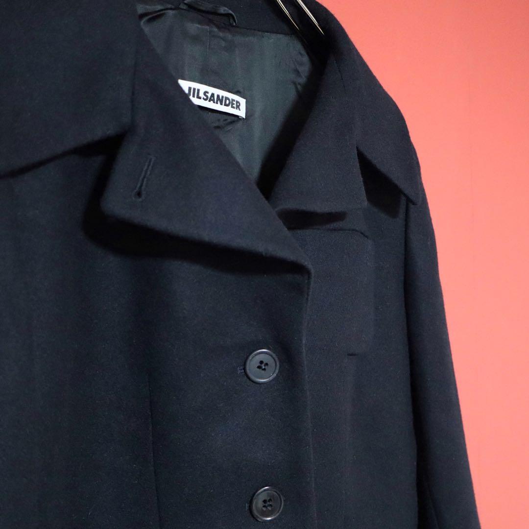 【最高級/美品】JIL SANDER カシミヤ混 ステッチデザイン コート
