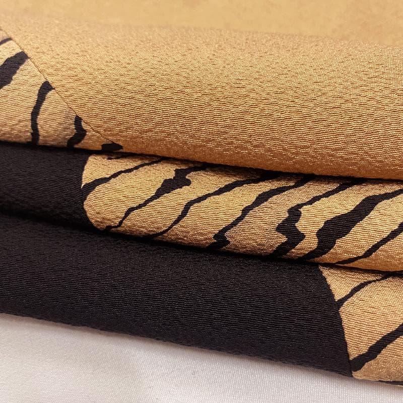 509mh2●紫籐尚世 脈 訪問着 キャメル色 布合わせ 襦袢袖付●状態良好