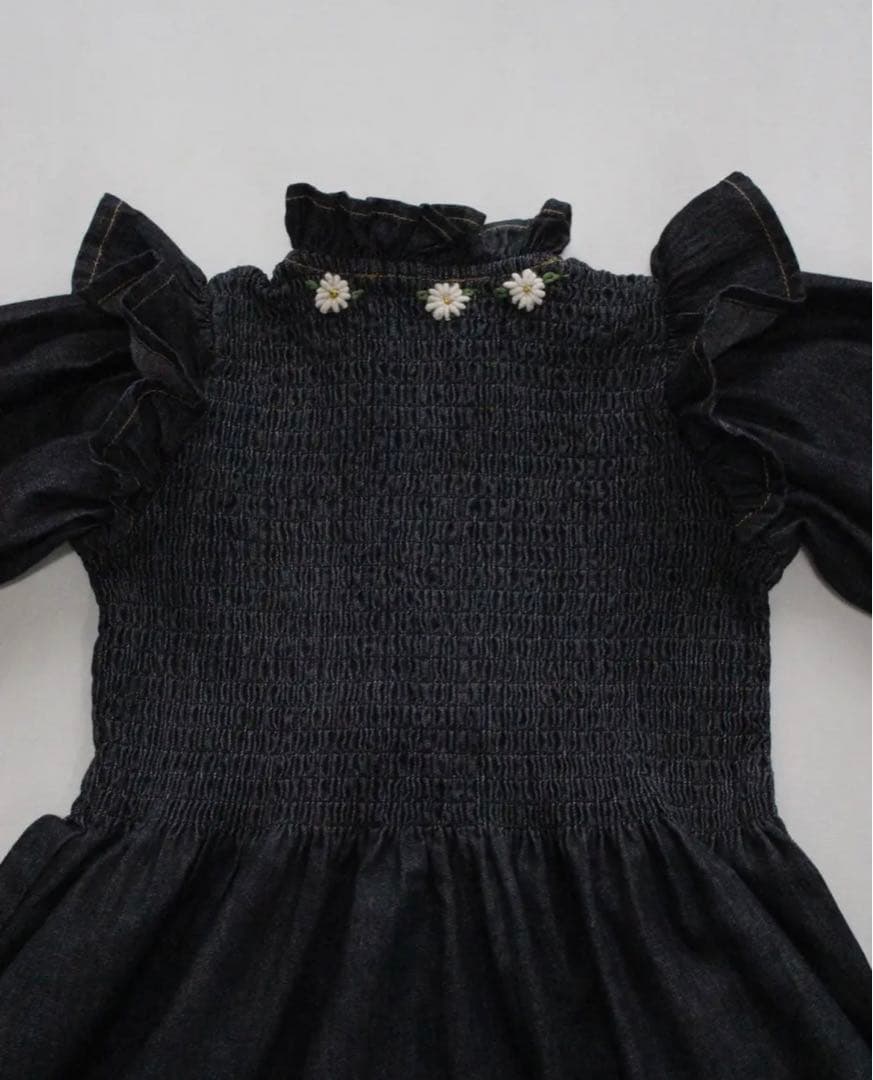 新品BONJOUR DIARY Ibiza dress black denim