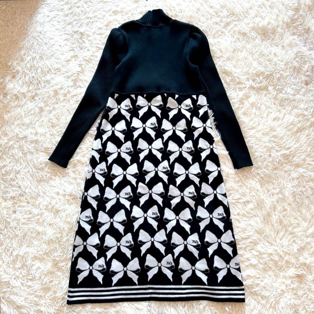 【極美品】エムズグレイシー　ニットロングワンピース　モールジャガード　38