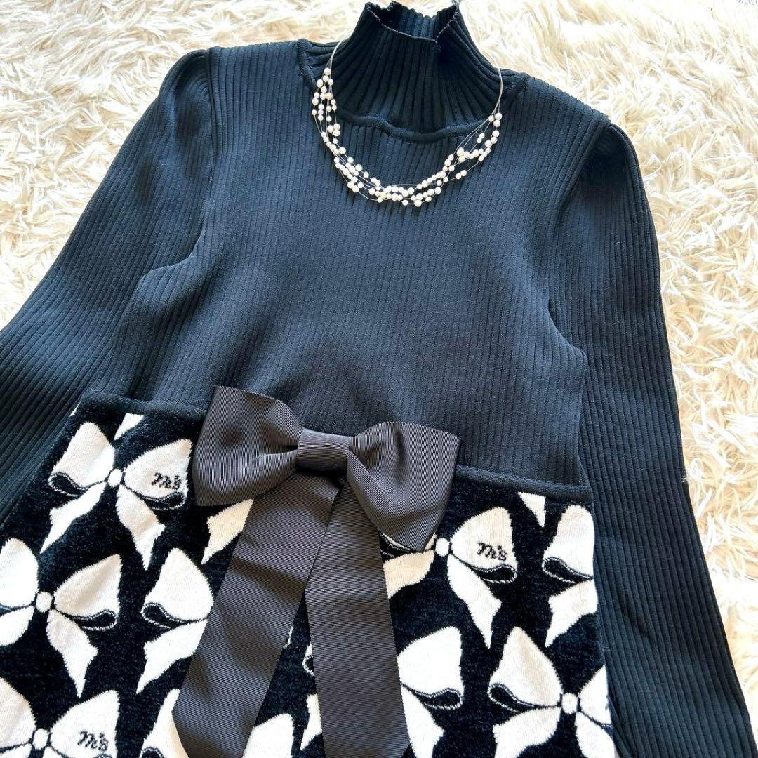 【極美品】エムズグレイシー　ニットロングワンピース　モールジャガード　38