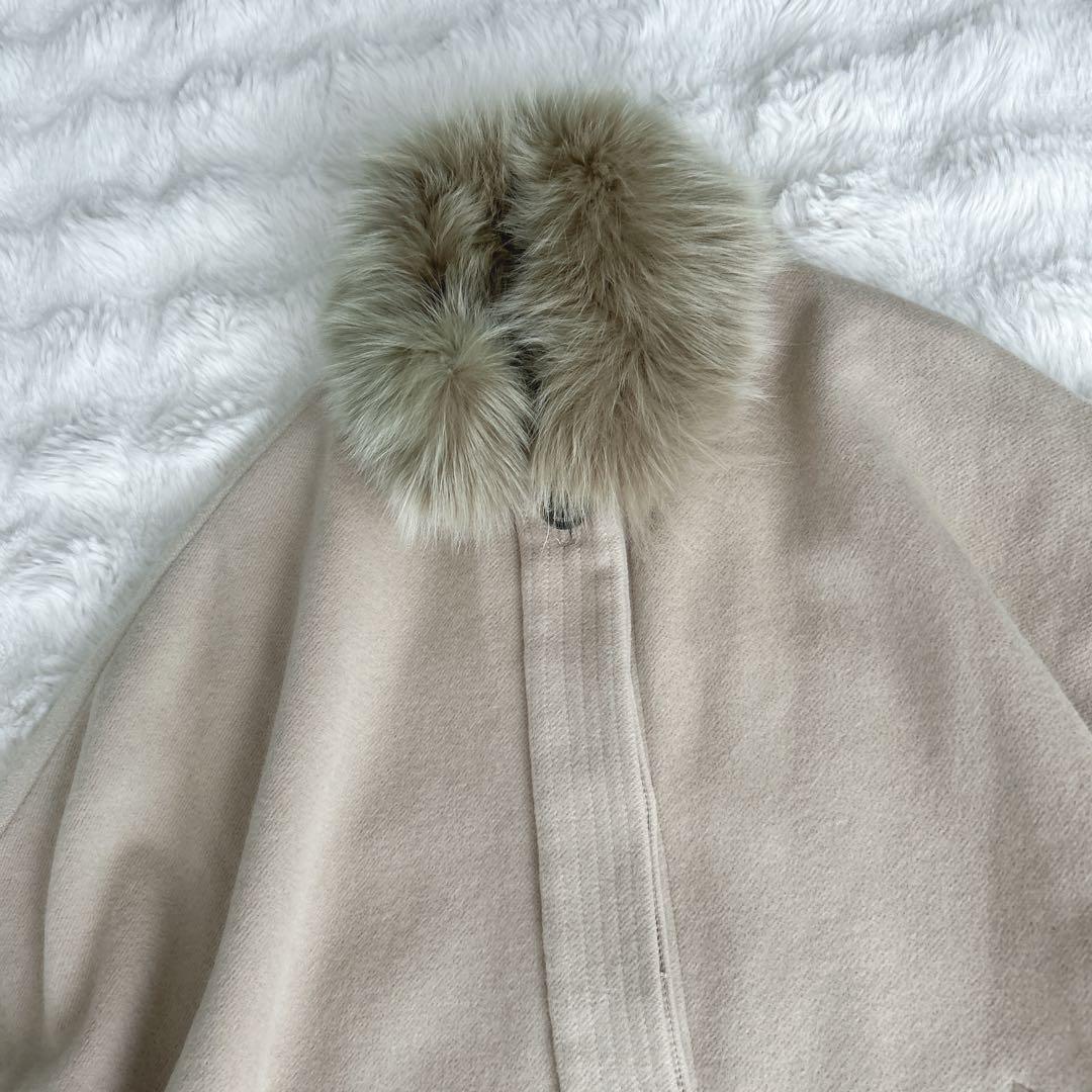 ソブ★ポンチョ ファー ケープ ブルーフォックス　アンゴラ　フリル