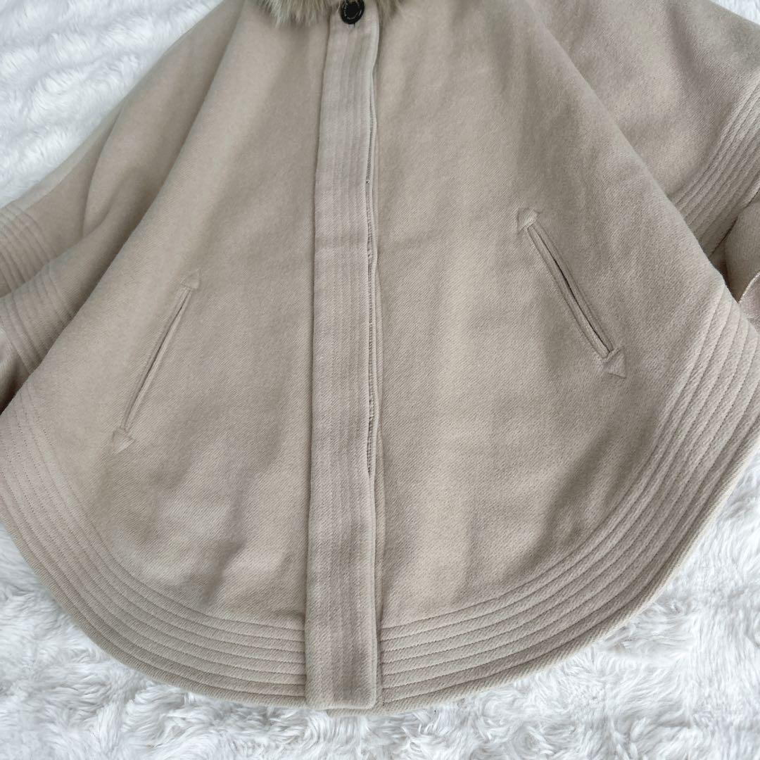 ソブ★ポンチョ ファー ケープ ブルーフォックス　アンゴラ　フリル