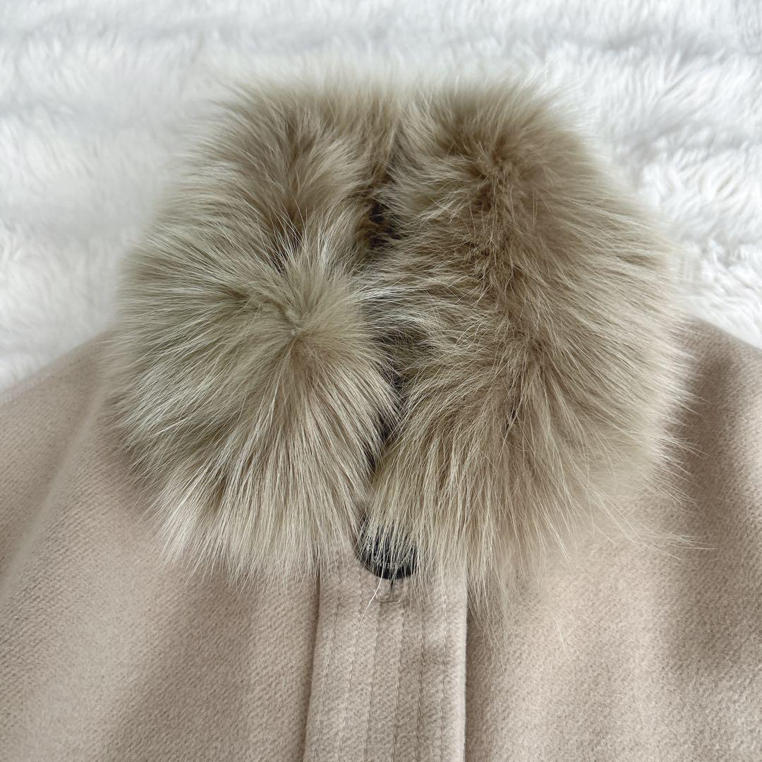 ソブ★ポンチョ ファー ケープ ブルーフォックス　アンゴラ　フリル