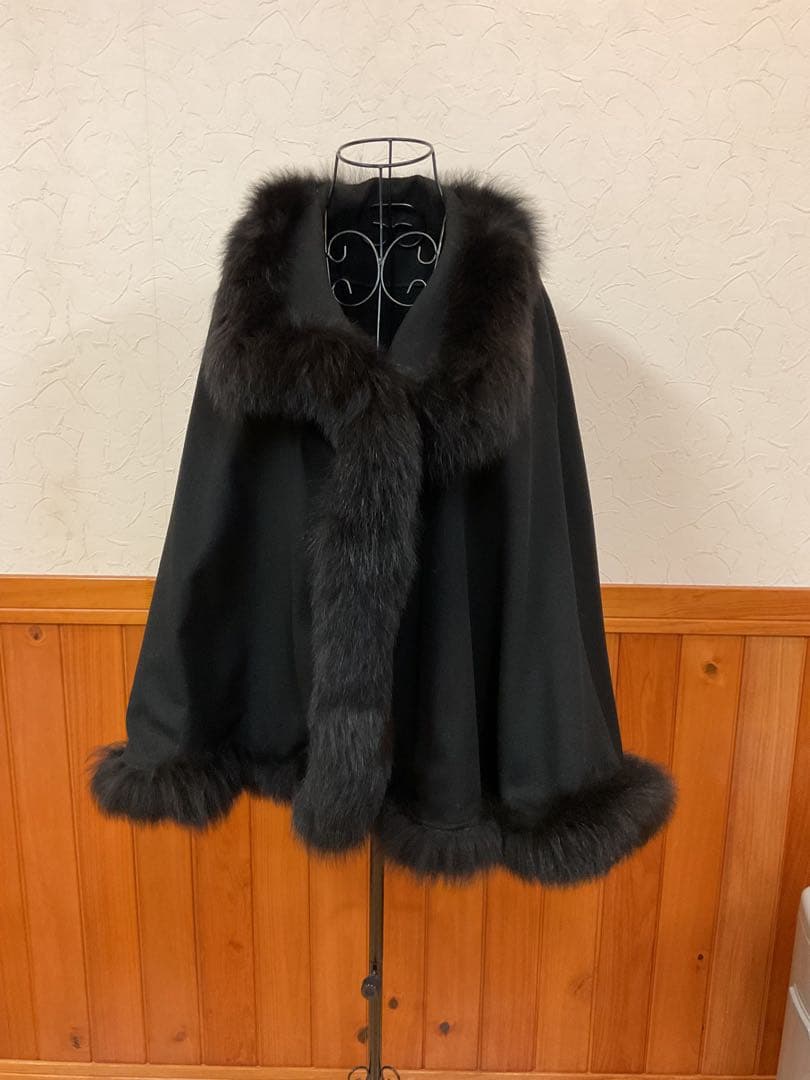 カシミヤ100%ポンチョ ポンチョ・ケープコート 着物 和装