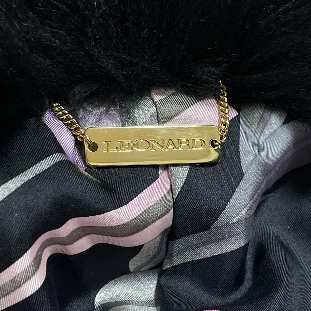 超極美品● レオナール ファー ジャケット フォックスファー 総柄 ブラック M