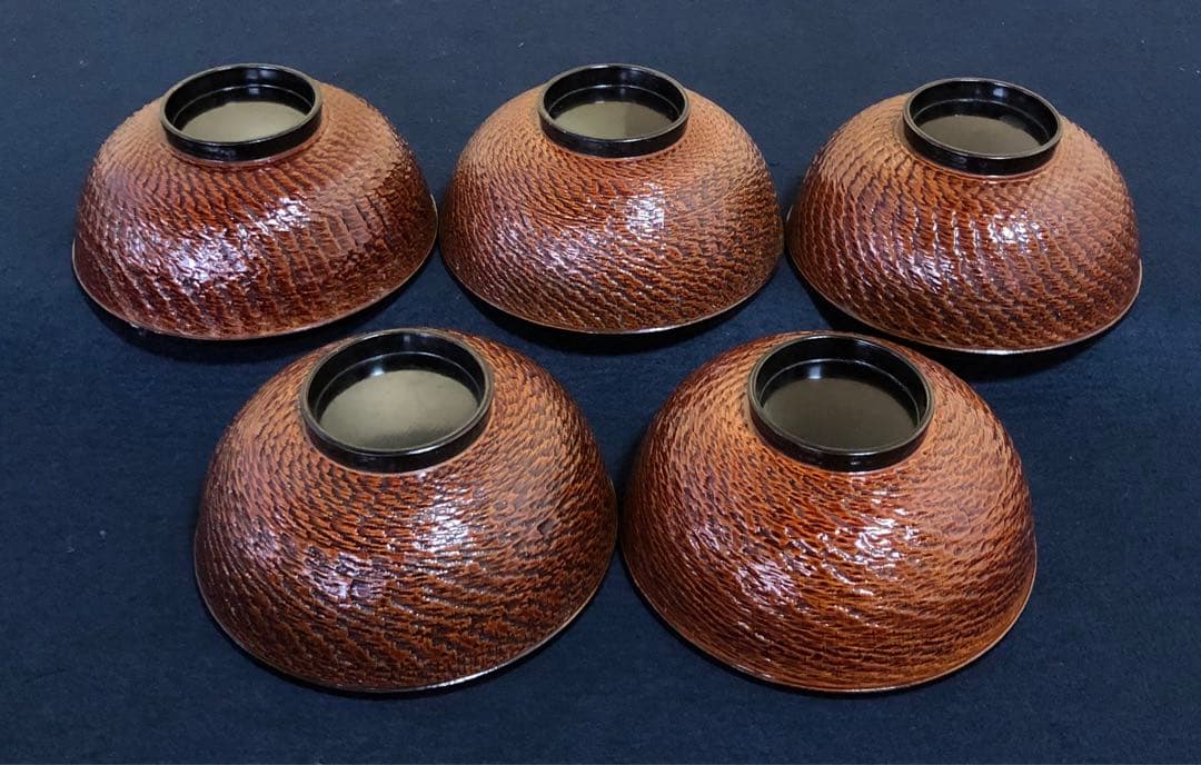 ちょ《レ》柚子型 吸物椀10客 木製漆器 木箱　251117え2