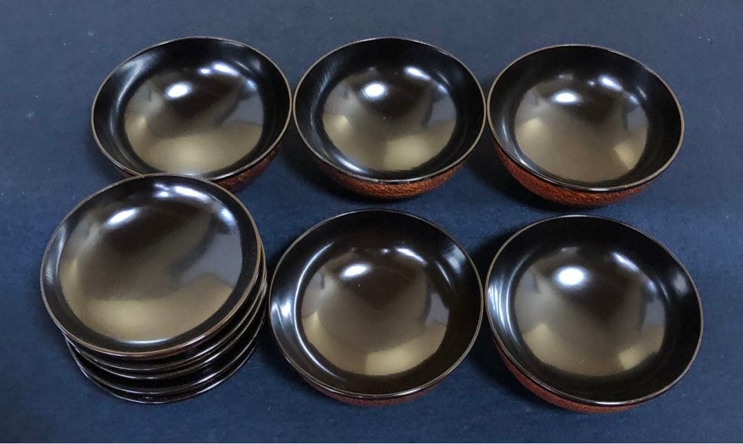 ちょ《レ》柚子型 吸物椀10客 木製漆器 木箱　251117え2