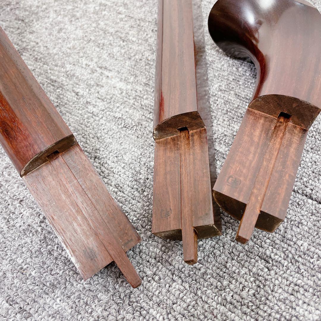 三味線 中棹 1本溝 紅木 丸打胴 犬皮 天然糸巻き 東さわり 和楽器