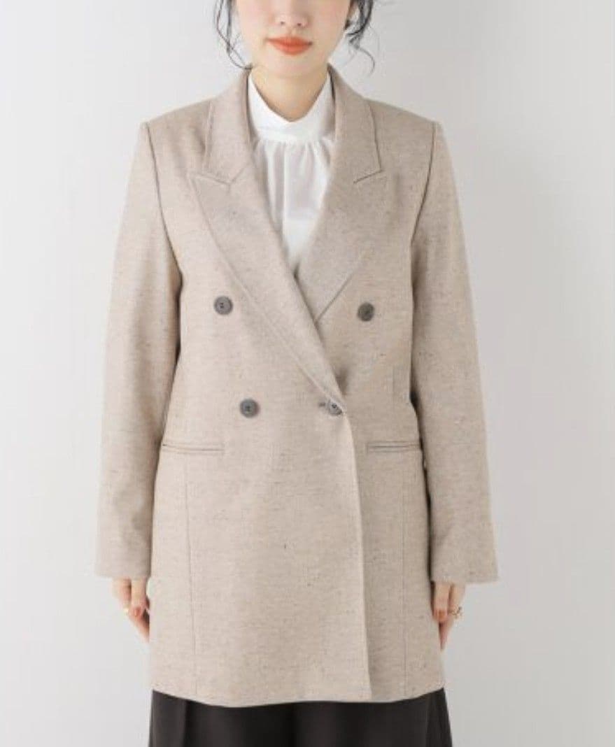 新品】定価57,200円　NOBLE カラーネップウールピークドマキシジャケット