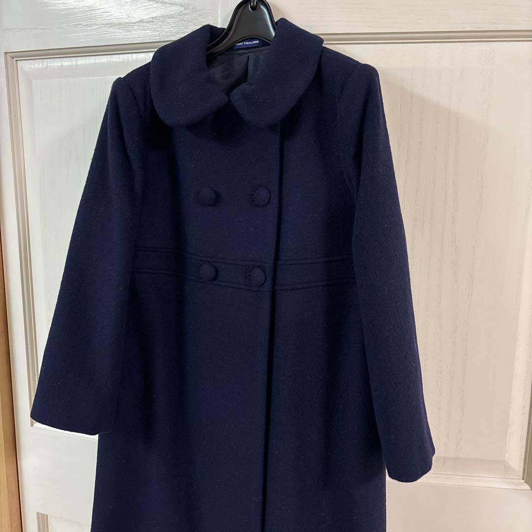 チ*プ様 ウールコート ネイビー ダブルボタン
