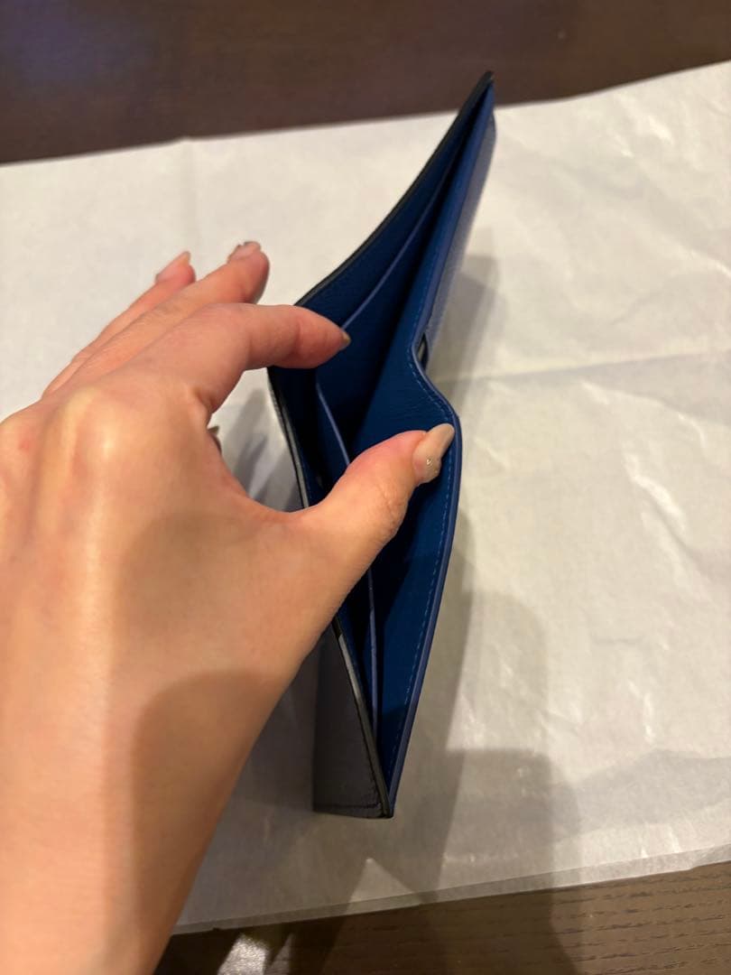 dunhill ネイビー ツートン　二つ折り財布　ケース付