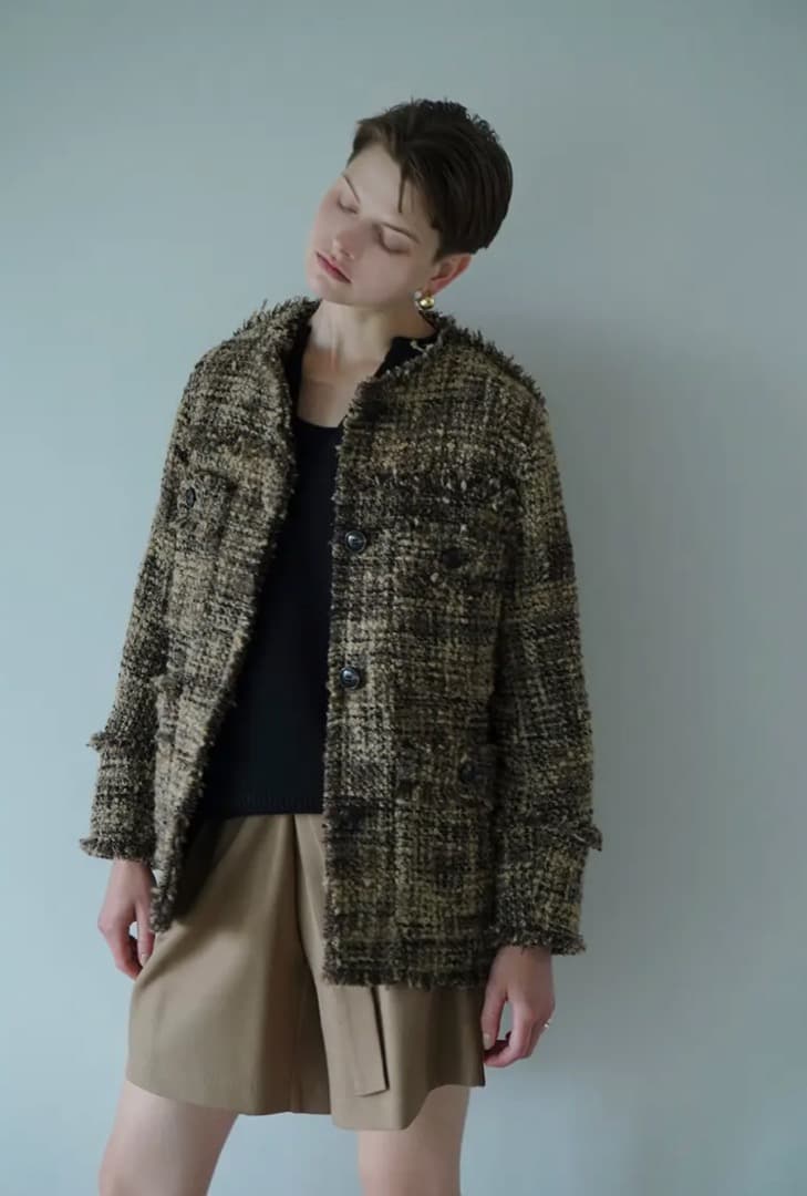 CLANE⭐︎ノーカラーツイードジャケット/タグなし⭐︎ほぼ新品クラネ