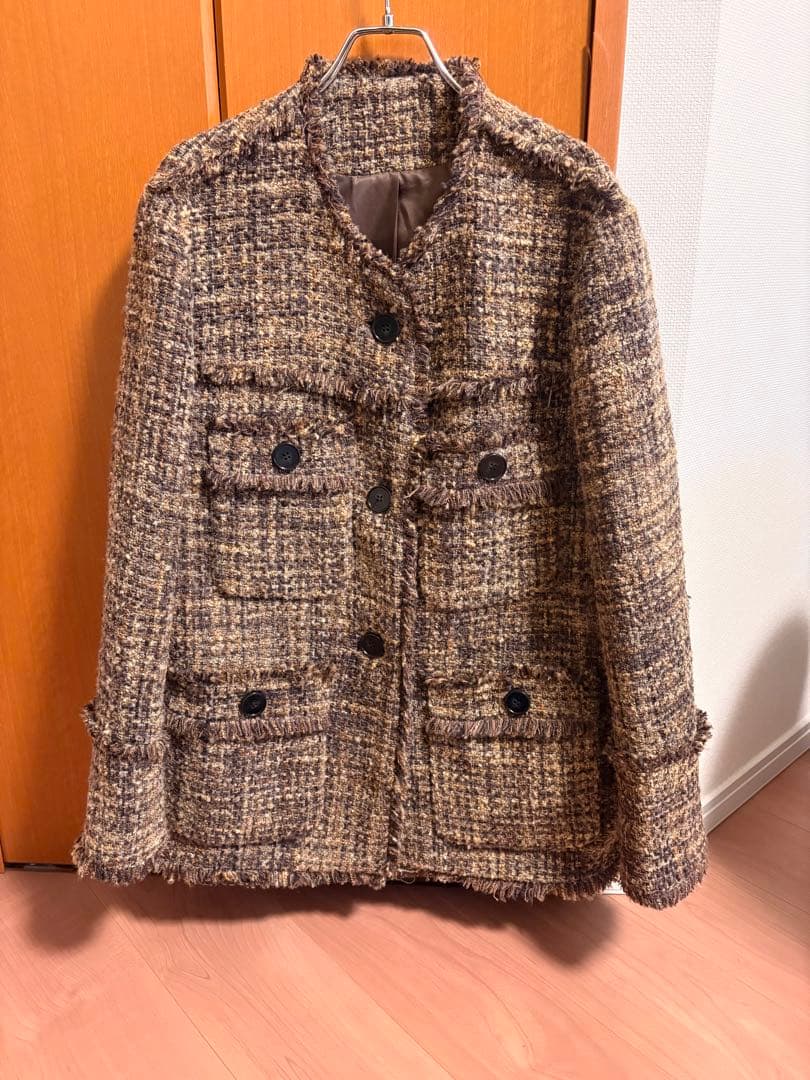 CLANE⭐︎ノーカラーツイードジャケット/タグなし⭐︎ほぼ新品クラネ