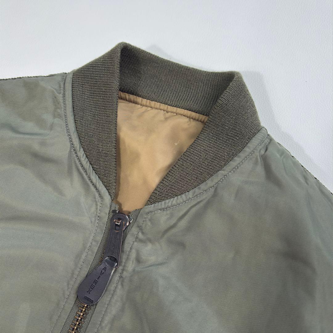 AVIREX MA-1 フライトジャケット リバーシブル カーキ×ブラウン L