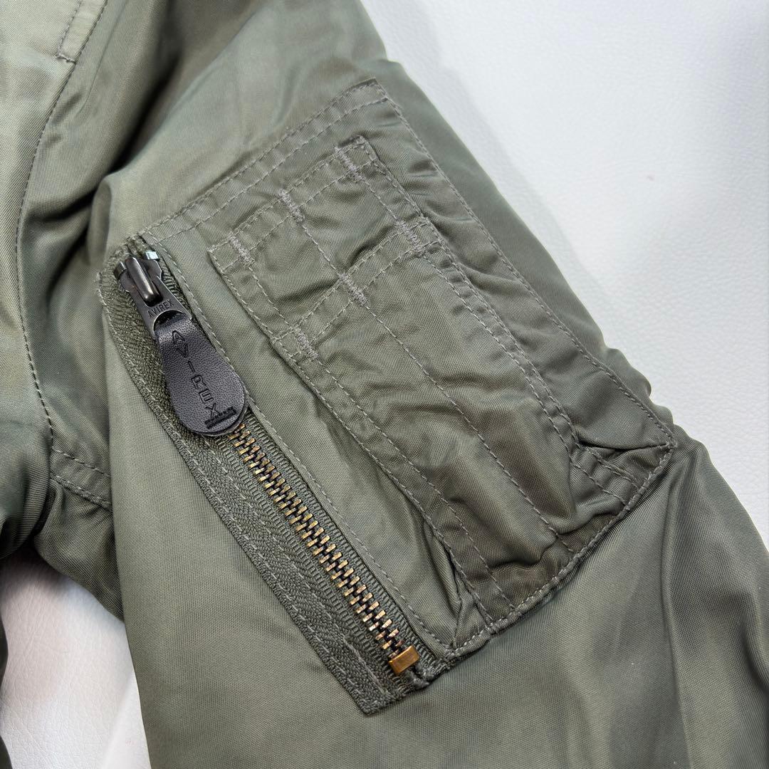 AVIREX MA-1 フライトジャケット リバーシブル カーキ×ブラウン L