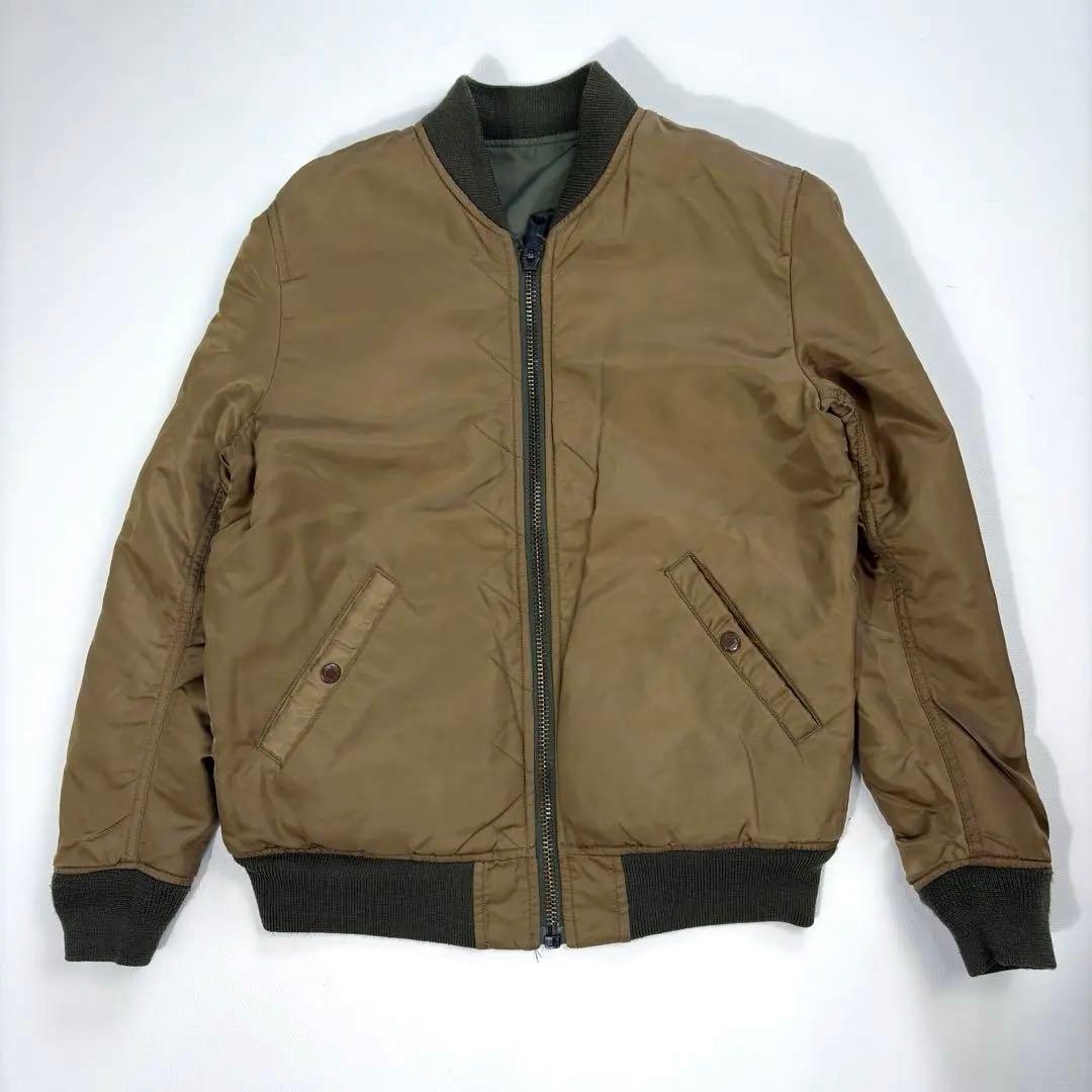 AVIREX MA-1 フライトジャケット リバーシブル カーキ×ブラウン L
