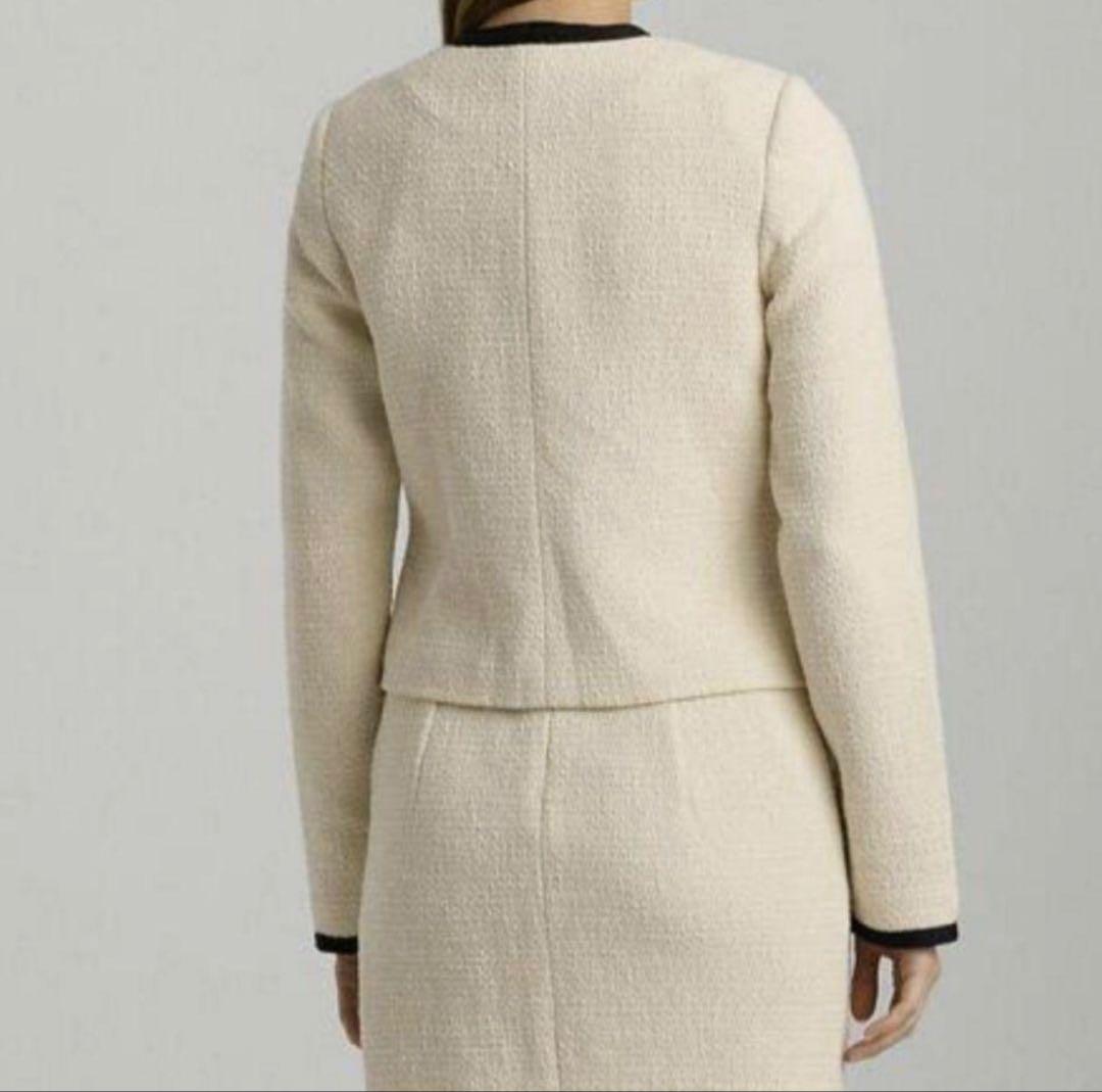 ローレンラルフローレンツートーン ブークレ クロップド ジャケット