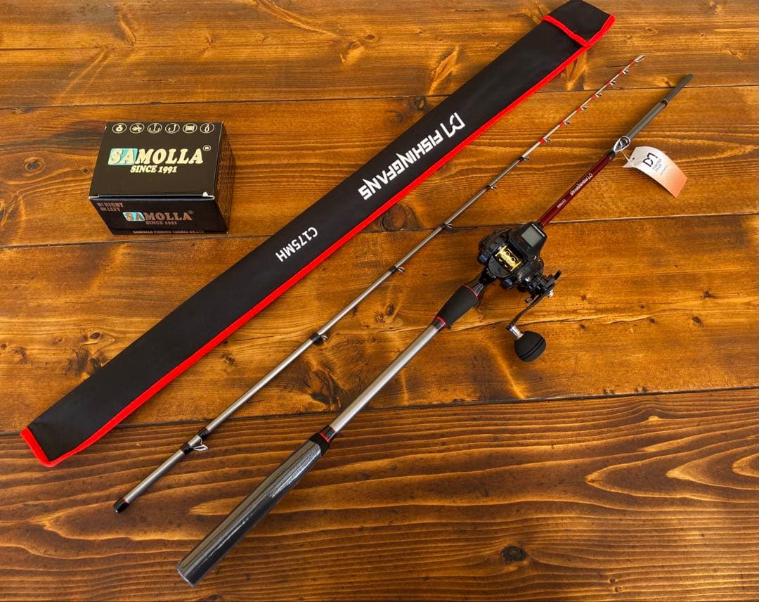 ジギングロッド　デジタルカウンター付きリール　イカメタル　タイラバ　右ハンドル