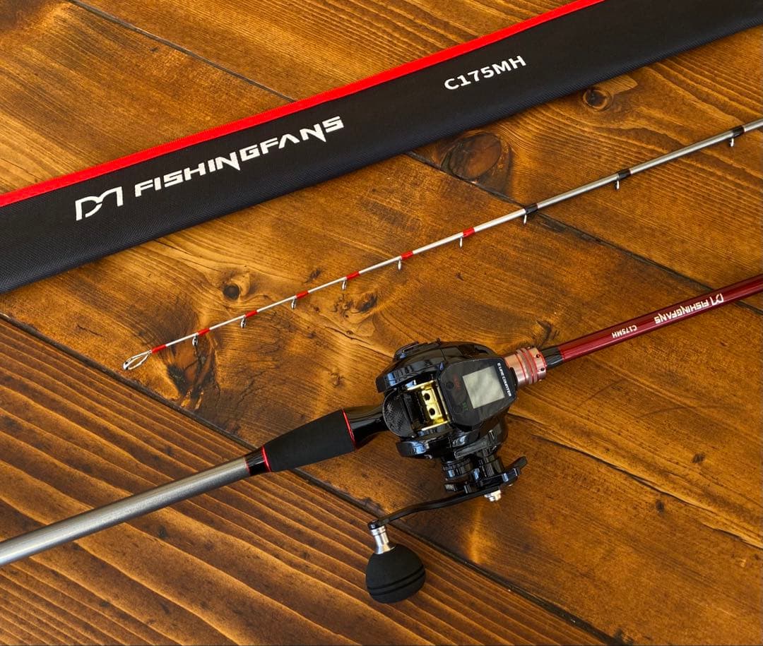 ジギングロッド　デジタルカウンター付きリール　イカメタル　タイラバ　右ハンドル