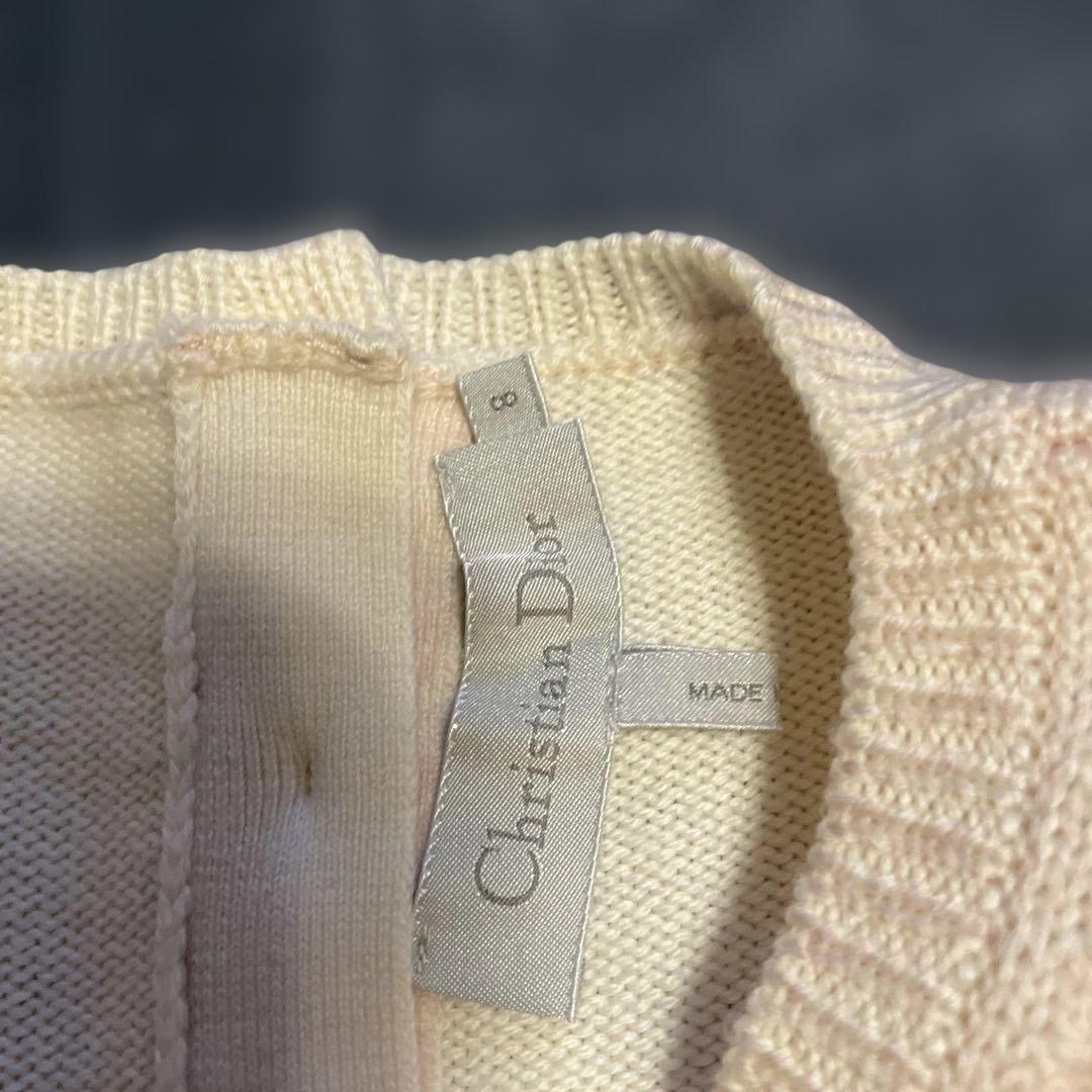 【DIOR】【kids】淡ピンク トワルドゥジュイ ニット ワンピース ドレス