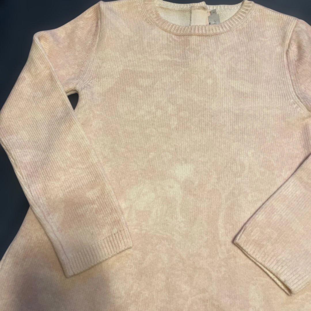 【DIOR】【kids】淡ピンク トワルドゥジュイ ニット ワンピース ドレス