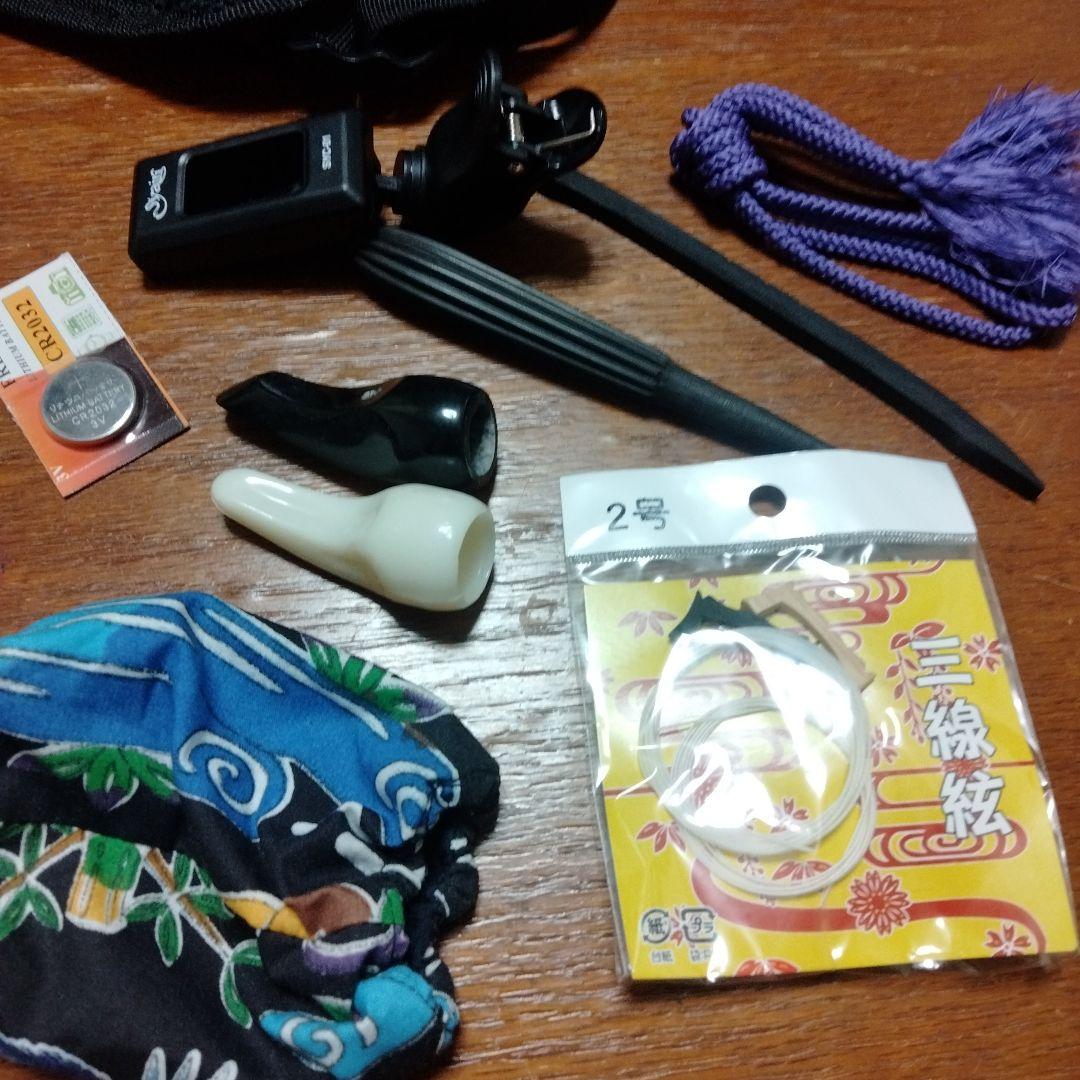 超美品　三線　人工蛇革　付属品多数 ケース付き