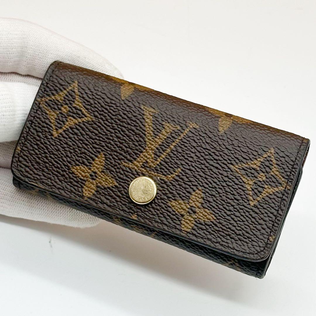 ルイヴィトン ミュルティクレ 4 モノグラム キーケース ブラウン コンパクト