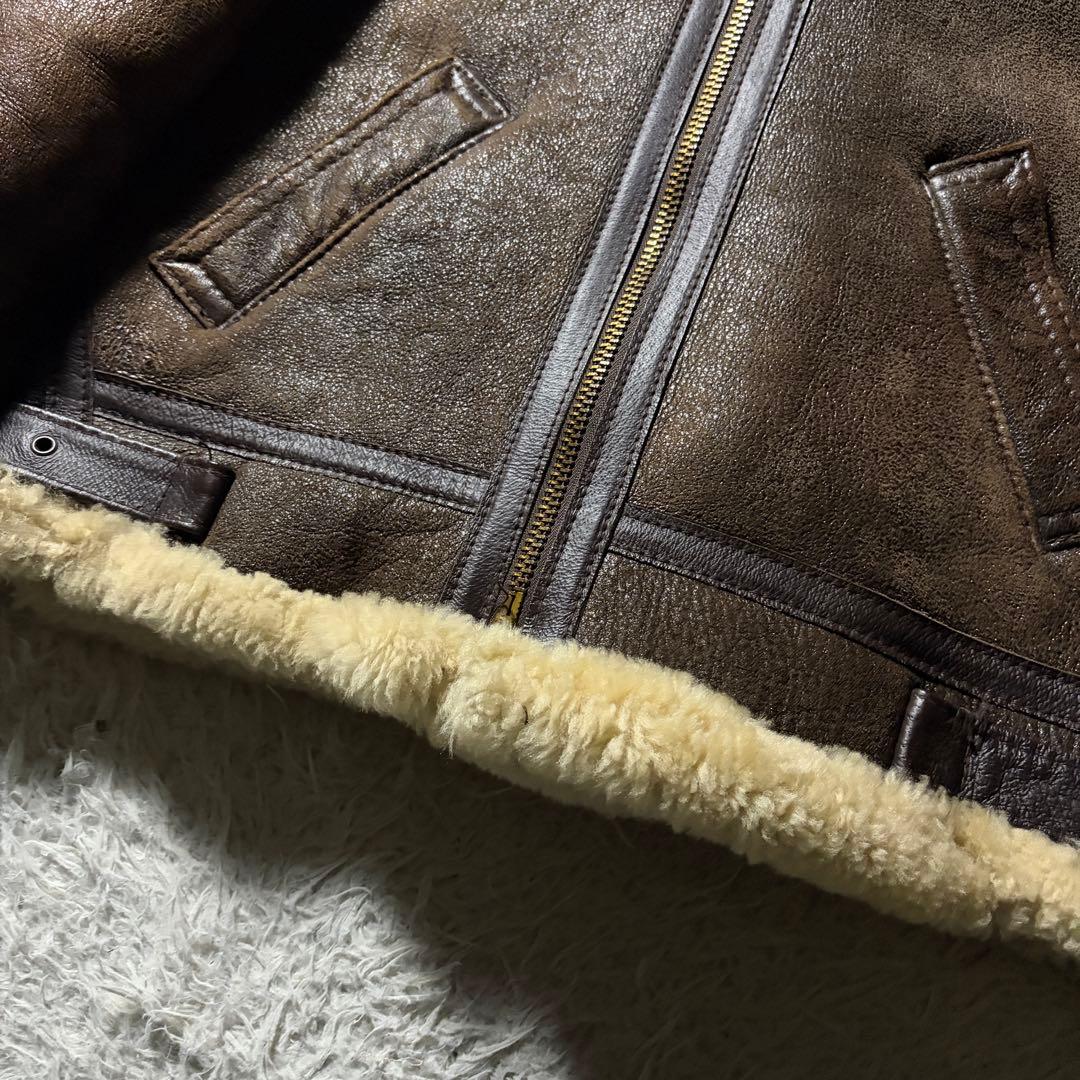 【米国製】schott フライトジャケット　B-3 羊革　ムートン　ボア　38