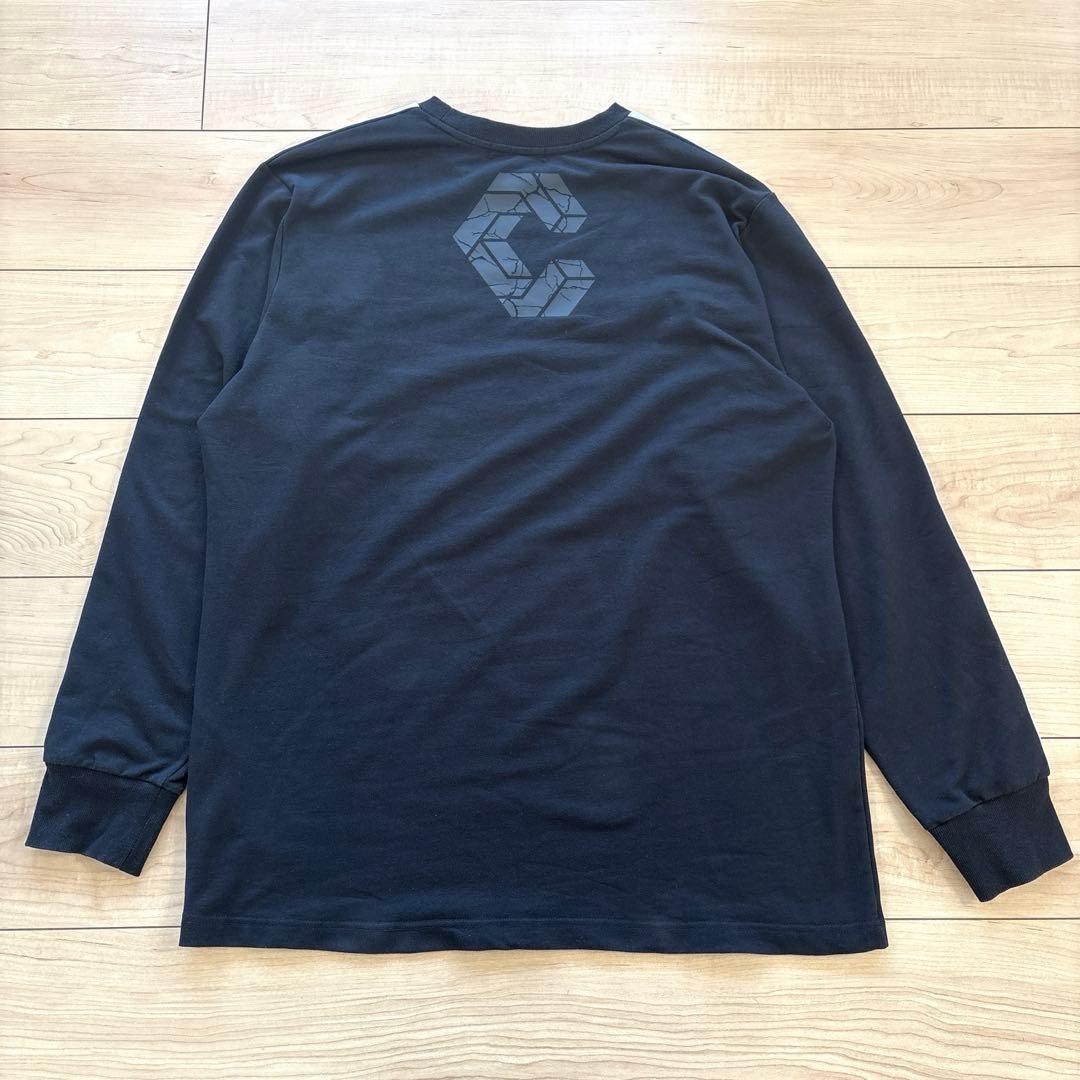 CRONOS ブラック 長袖カットソー ストライプ　Ｌサイズ