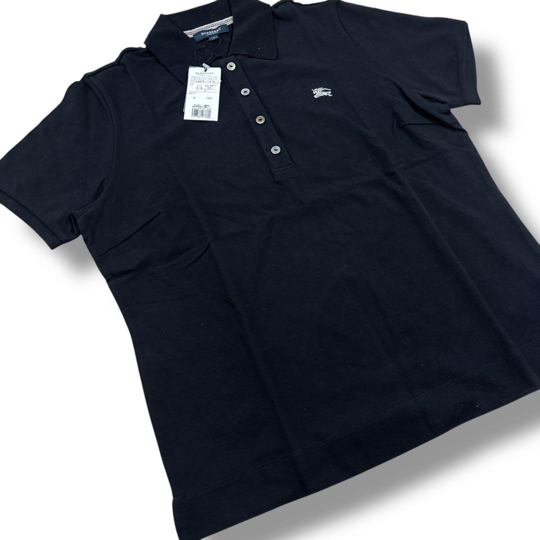 新品 未使用タグ付き バーバリー ロンドン ポロシャツ 黒 ノバチェック XL