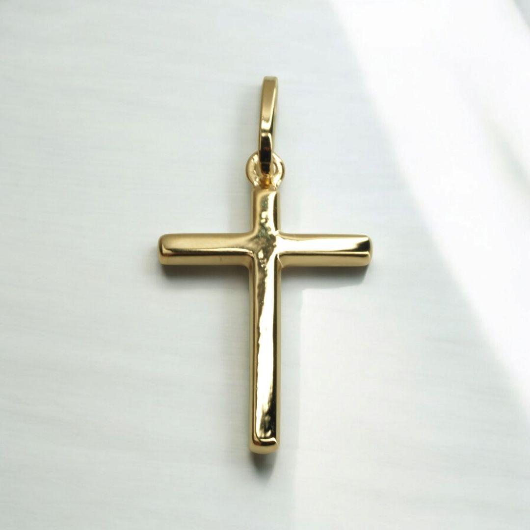 シンプル十字架　クロスペリドットトップ　750YG K18YG
