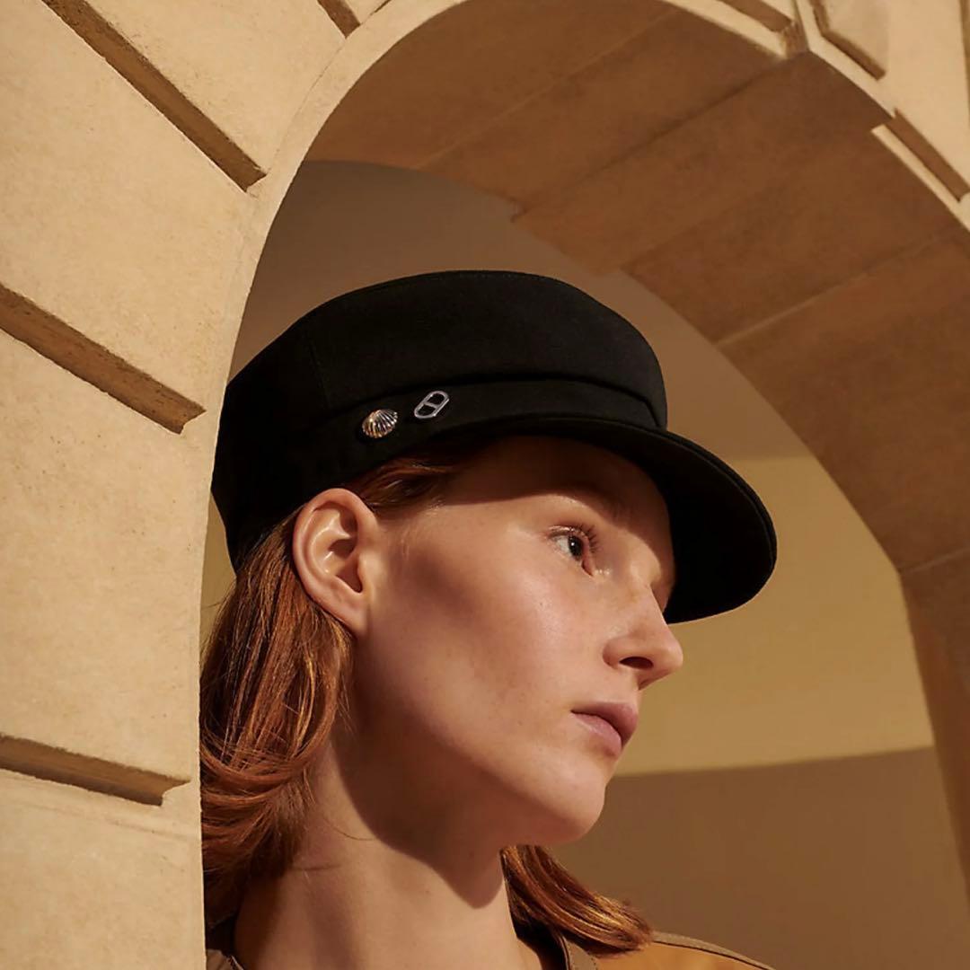 【美品】エルメス ジュリエッタ シーシェル キャスケット 58