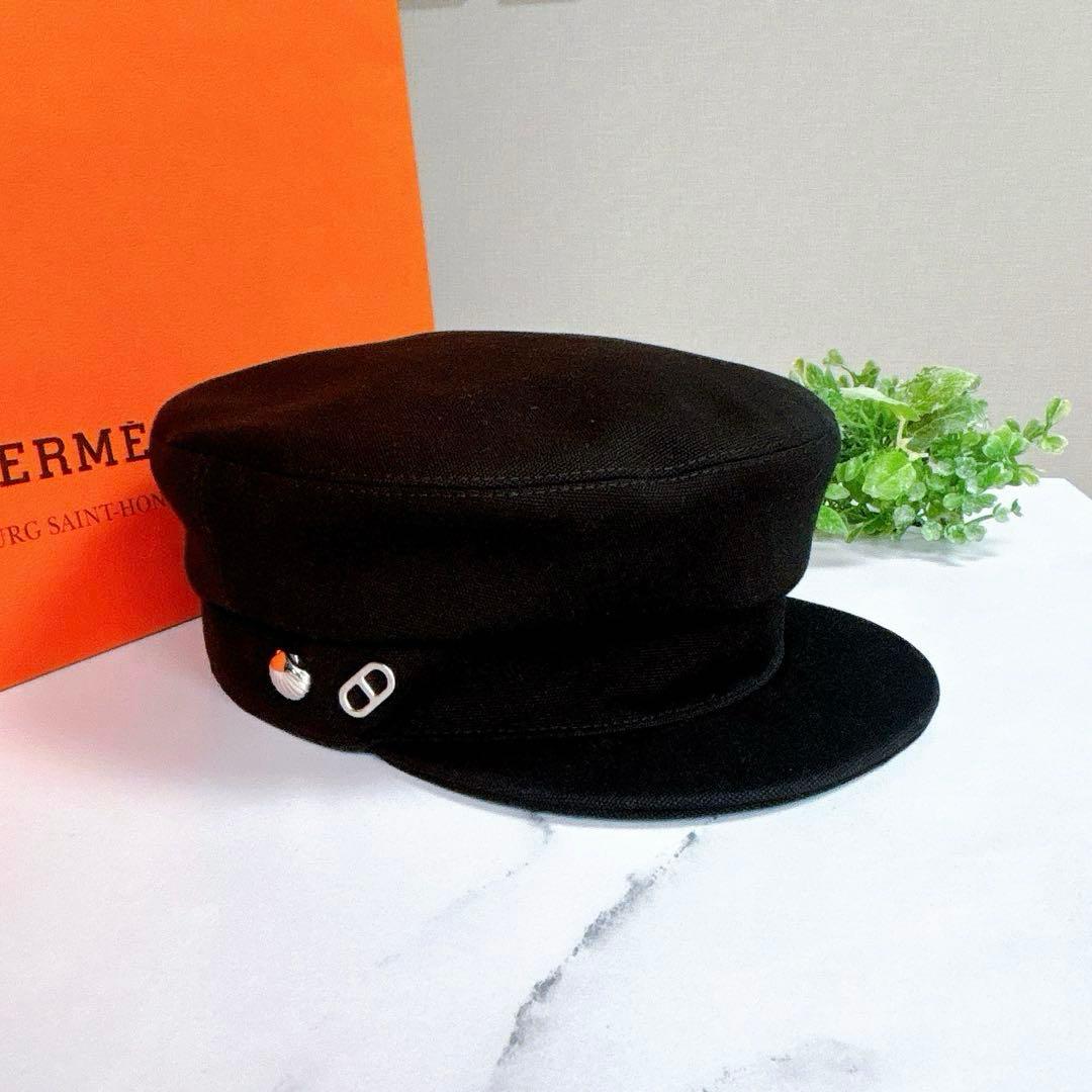 【美品】エルメス ジュリエッタ シーシェル キャスケット 58