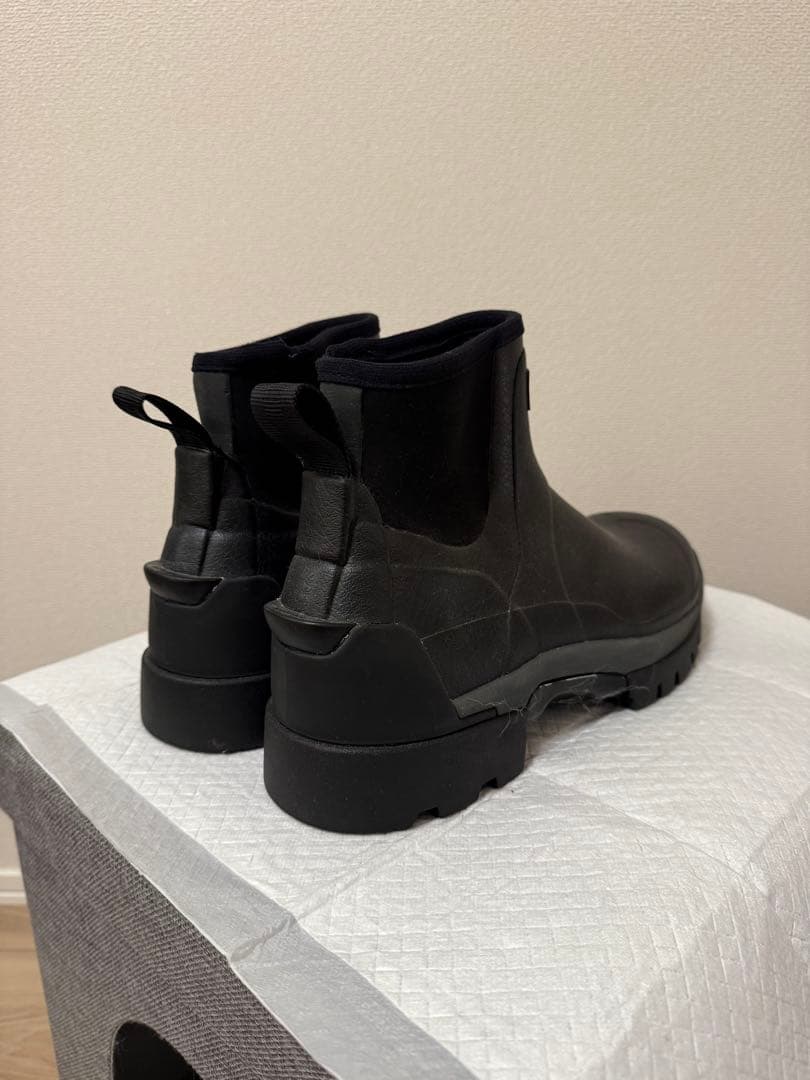 【HUNTER × Vibram】ショートレインブーツ ブラック（UK8）