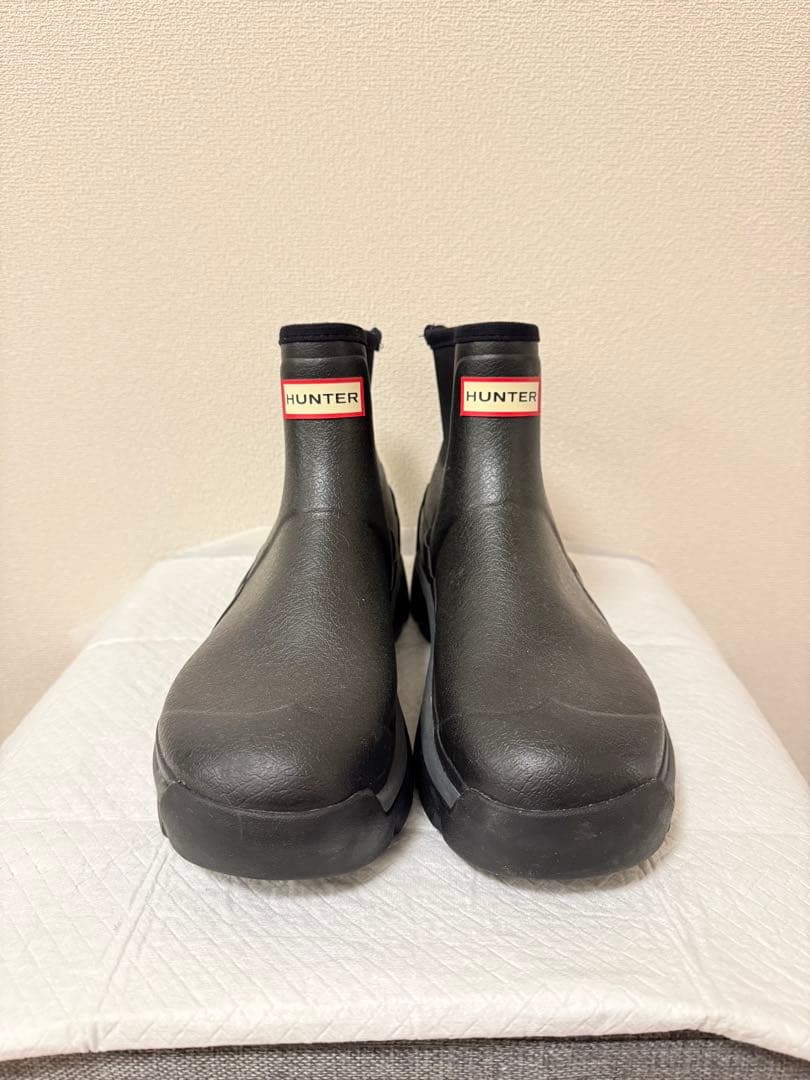 【HUNTER × Vibram】ショートレインブーツ ブラック（UK8）