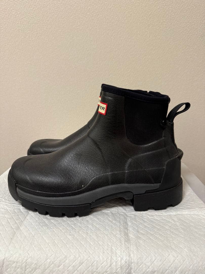 【HUNTER × Vibram】ショートレインブーツ ブラック（UK8）