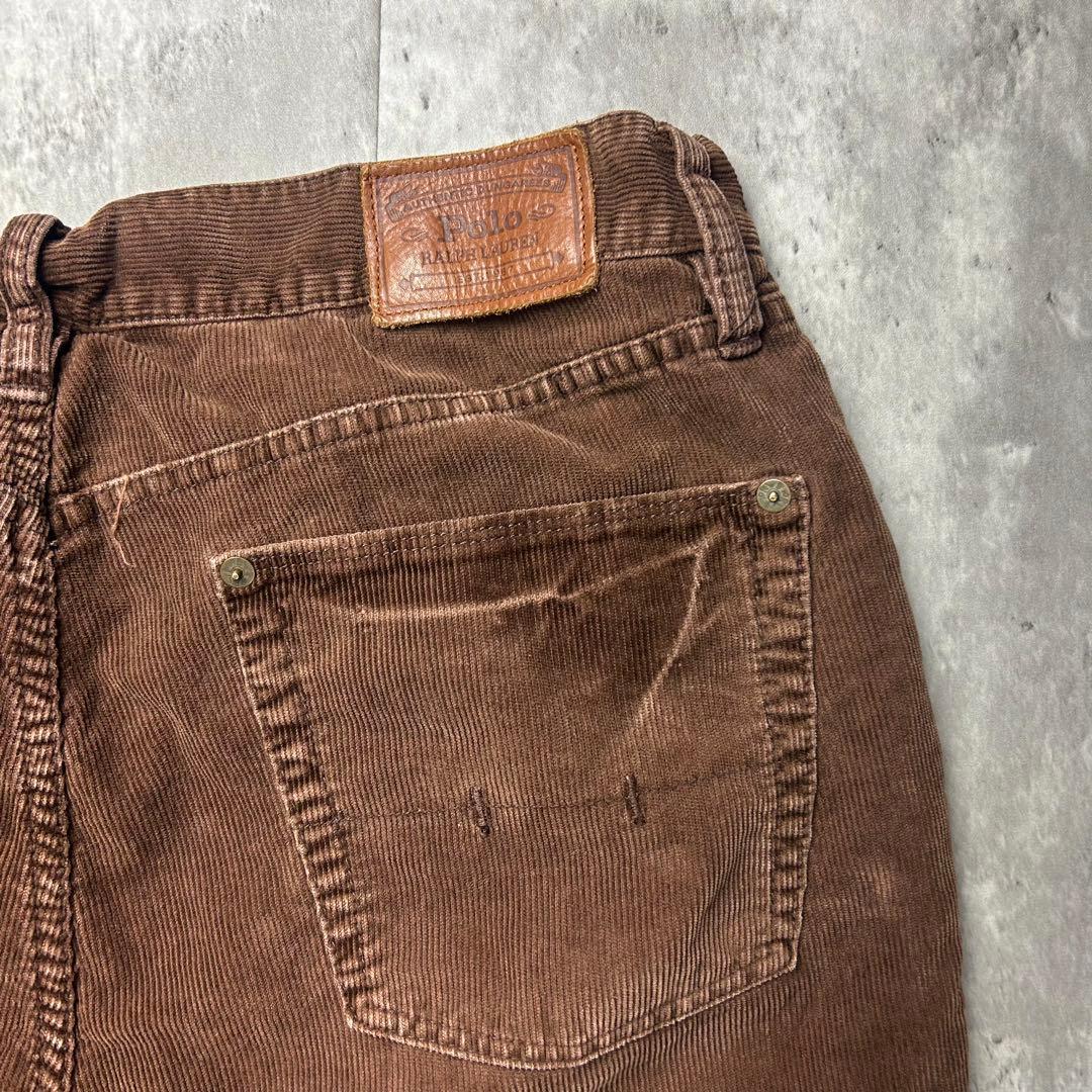 ラルフローレン 革タグ コーデュロイパンツ ブラウン W35 6201