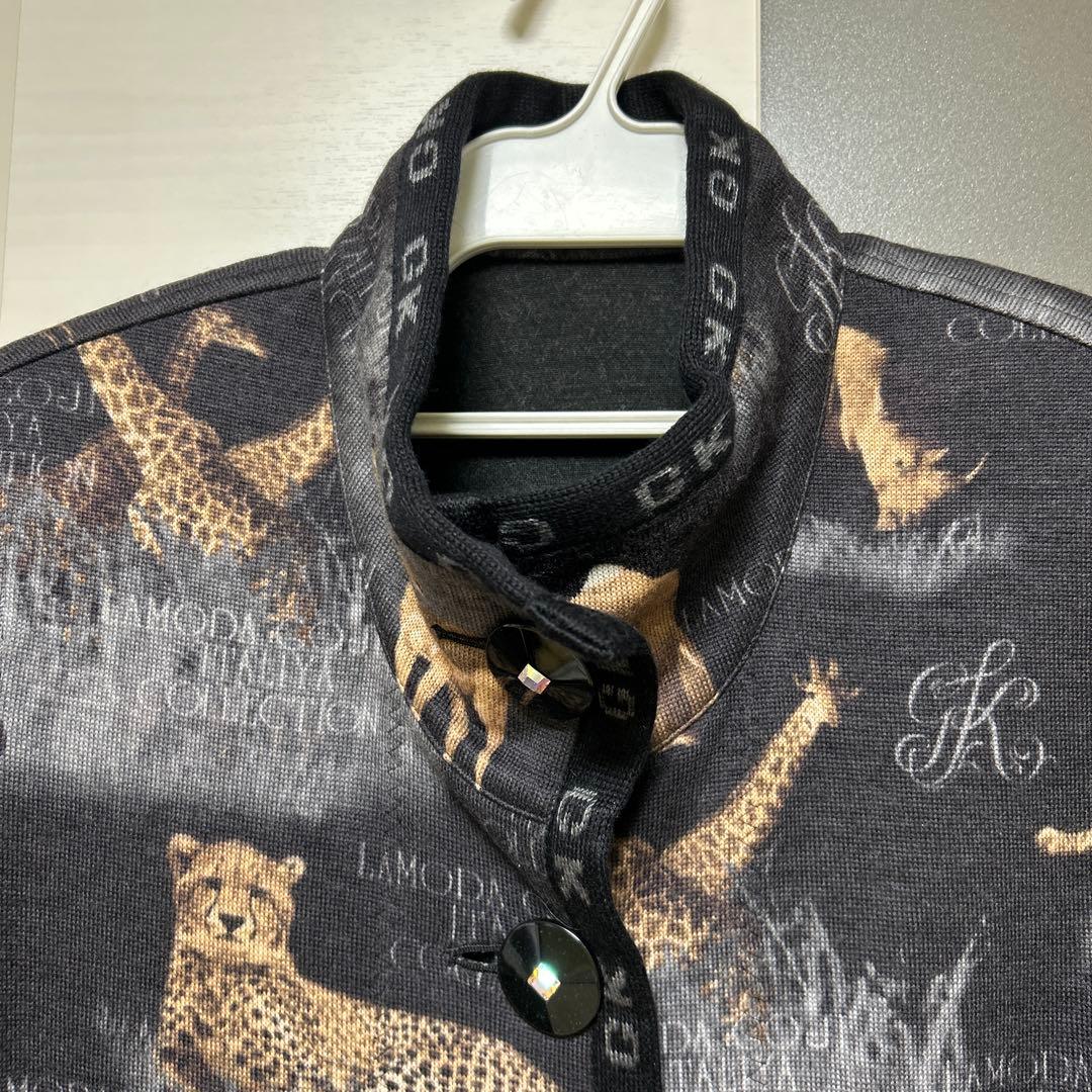 早い者勝ち❗️伊太利屋★新品❗️プリントニットコート