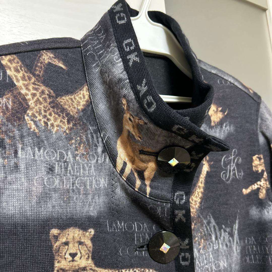 早い者勝ち❗️伊太利屋★新品❗️プリントニットコート