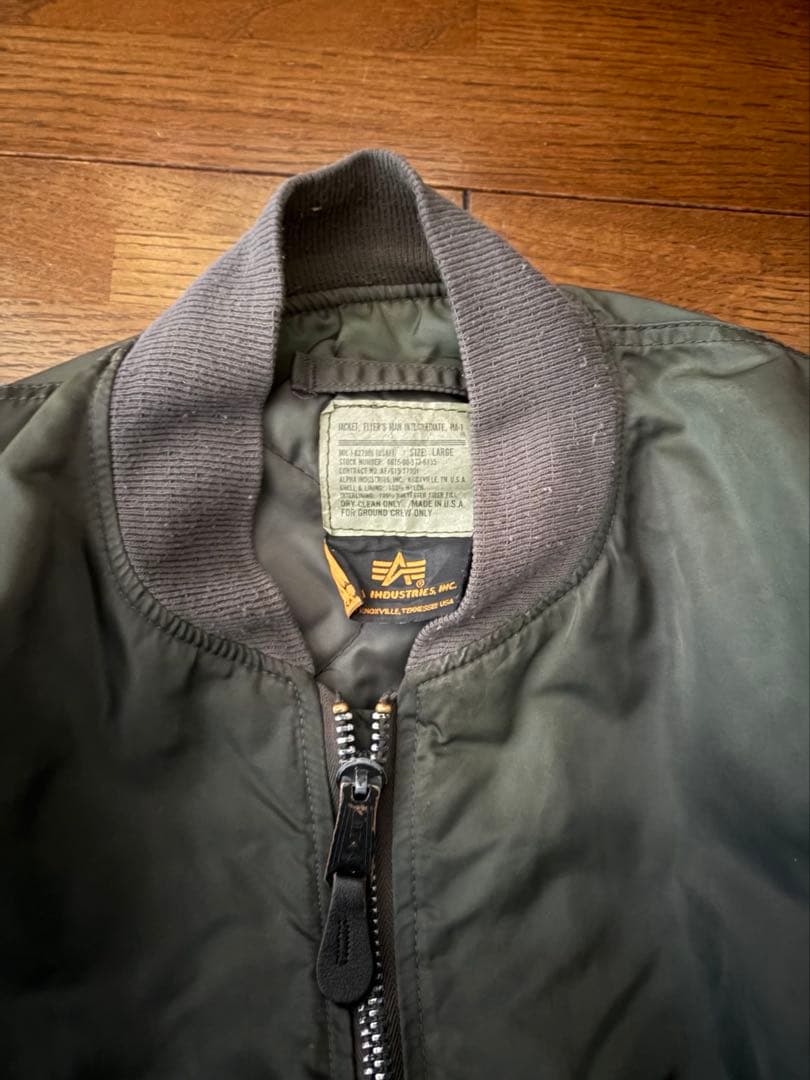 80s 90s アルファインダストリーズ USA製 MA-1 黒タグ L
